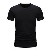 Camiseta De Algodón Para Hombre Verano Estilo Slim Black Manga Corta Cómoda Casual Cuello Redondo Top De Ropa Masculina - details 8