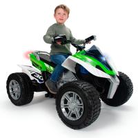 INJUSA - Quad Eléctrico Infantil Rage | Moto a Batería de 24V para Niños de 6 a 10 Años | con Acelerador Progresivo en Puño | Freno de Tambor | Luces LED | Marcha Atrás | 2 Velocidades | Suspensiones | Ruedas de Goma EVA | Velocidad máx. 10 km/h | Verde - details 1