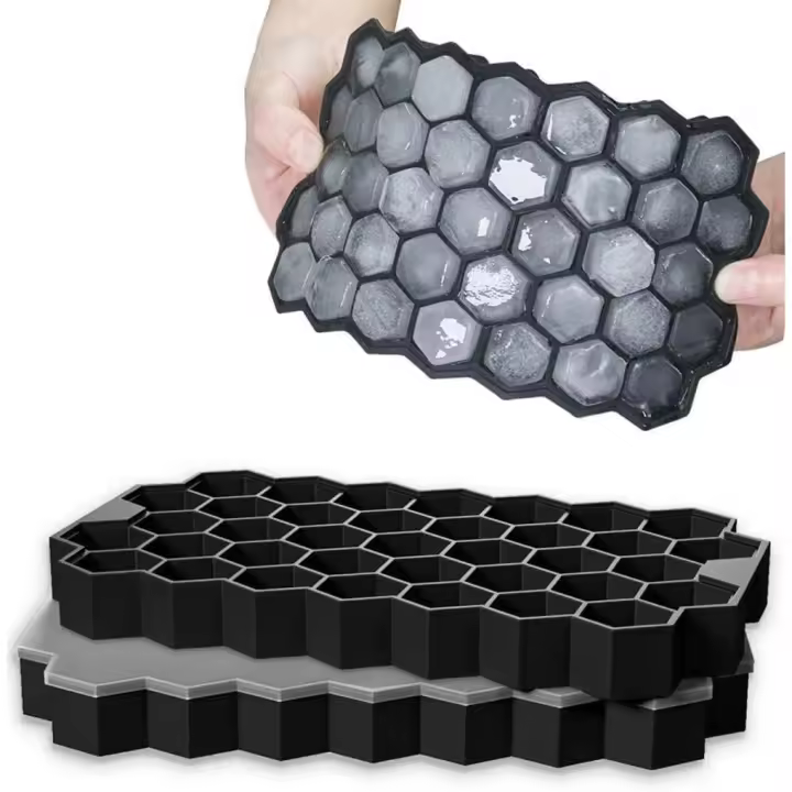 Cubiteras para Hielo con Tapa, 2 Piezas, Cubitera de Silicona de Grado Alimenticio, 37 Compartimentos, Cubitos de hielo reutilizables, Sin BPA, para Cerveza, Cócteles, Whisky, Purés, Zumos - 1