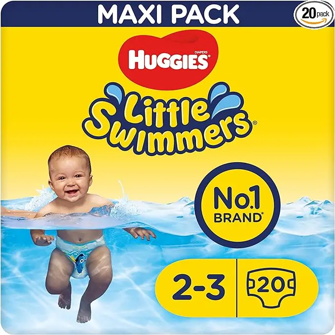 Huggies Little Swimmers Pañal Bañador Desechable para Bebés, con Barreras Anti-Escapes para una Máxima Protección en el Agua - 1
