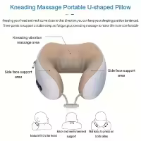 Almohada De Masaje Cervical Eléctrica U-Cuadrilátero Ajustable Con Calor Para Relajación Duradera De Algodón De Memoria - details 6