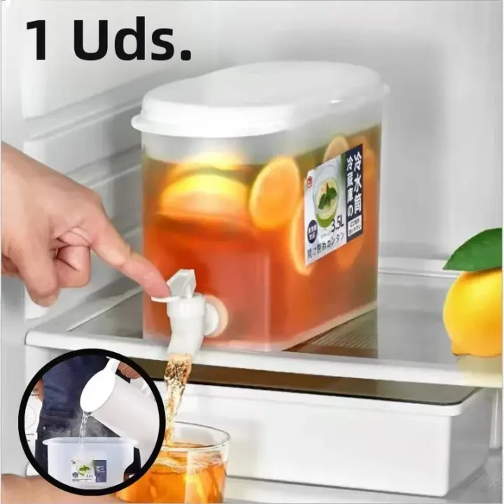 Cacerola De Agua Fría Grande 3.5L Con Grifo Y Dispensador De Bebidas Frías Para Nevera Capacidad De Llenado De Agua Fría - 1