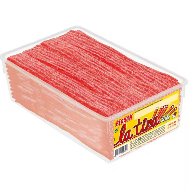 Fiesta Tira Ácida Relleno Fresa 60 Unds - Delicioso Sabor a Fresa - 1