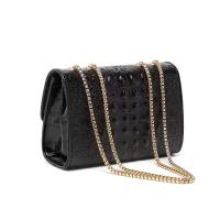 Bolso De Hombro Cruzado Para Mujer 2024 Moda Mediano Con Cadena Satchel PU Con Lining De Cuero Sintético Bolsillo Interior De Cierre De Cremallera Y Hebilla - details 2