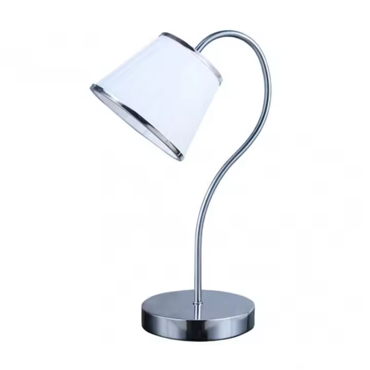Lámpara de Mesa FABRILAMP Sobremesa Lantanas Cromo Pantalla Blanca - 1