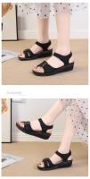 SP Sandalias de mujer de nuevo estil con Tacones de cuña, Suela Gruesa con Velcro, Talla big, sandalias de una Tira en stock, - details 15