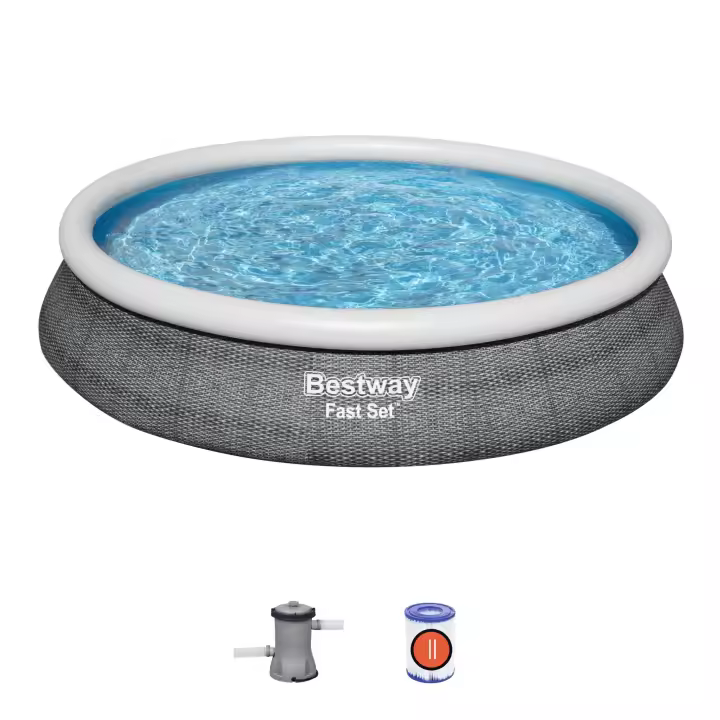 Bestway Piscina Hinchable Redonda Bestway Fast Set 457x84 cm con Depuradora de Cartucho 2006 L/H - 1