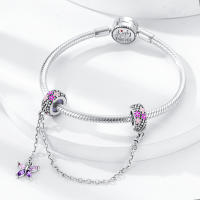 Cadena De Seguridad Platinada De Plata Con Bolas Para Pulsera Original Joyería Hecha a Medida Clip De Estopilla Charm Adecuado Para Joyería - details 49