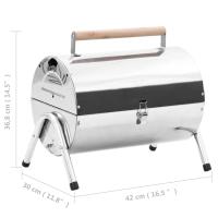 vidaXL Barbacoa de carbón de sobremesa acero inoxidable doble parrilla - details 7