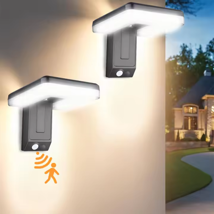 Nueva Lámpara De Pared LED Solar Para Jardín Con Sensor De Movimiento Y Múltiples Modos Resistente Al Agua Iluminación De Seguridad Para Camino Del Jardín - 1