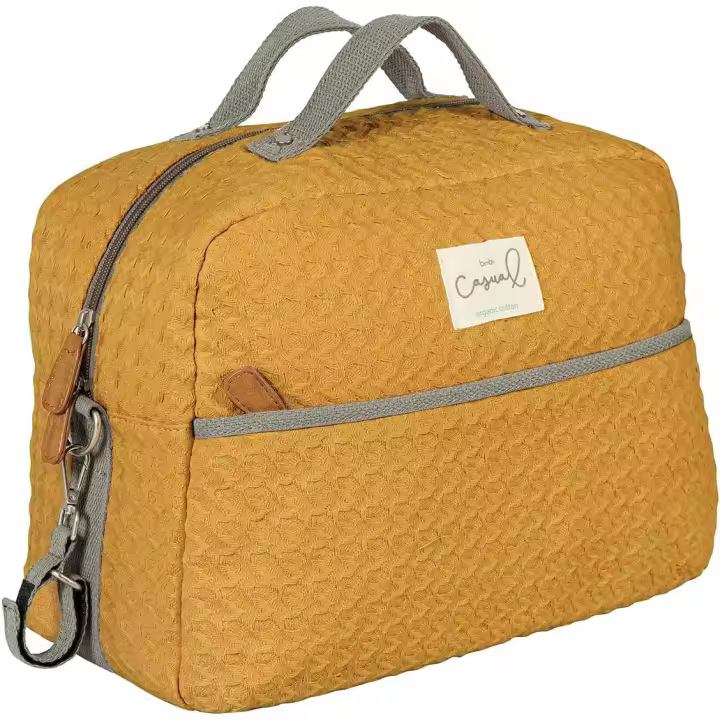 Bolso Maternidad Bebé Bimbi Croché Mostaza - 1