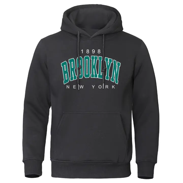 Sudadera Con Capucha Hombre Brooklyn New York 1898 Estampado Creativo Moda Oversize Cierre Sin Capucha Estilo Casual Para Todas Las Estaciones - 1