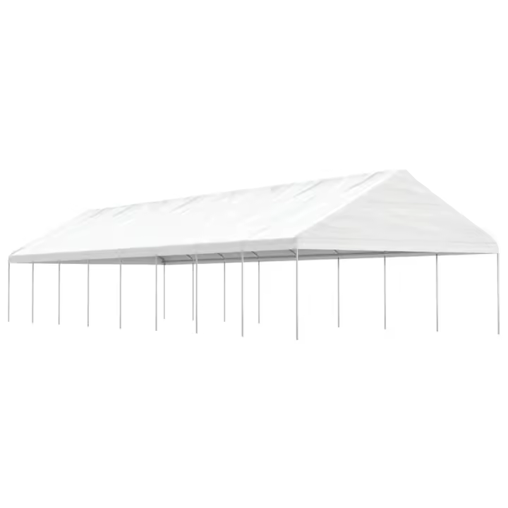vidaXL Cenador con techo polietileno blanco 17,84x5,88x3,75 m - 1