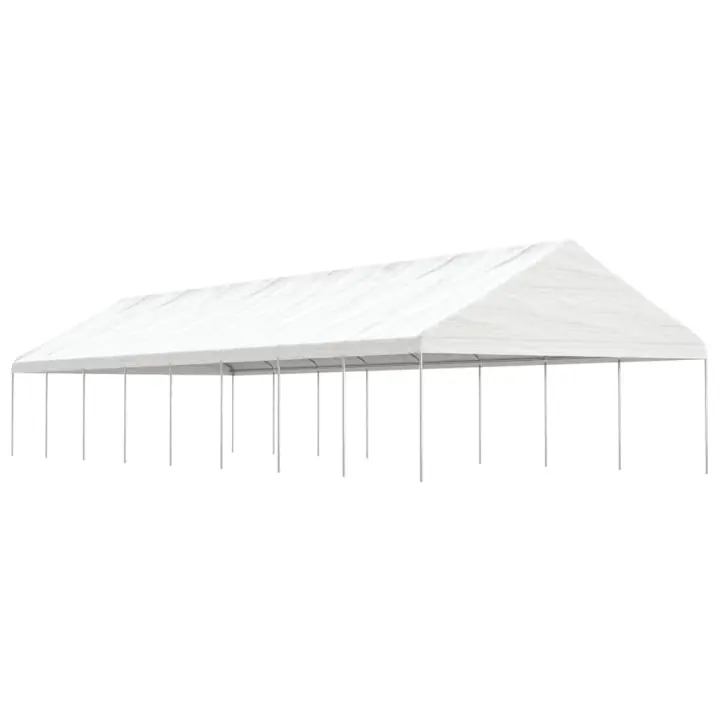 vidaXL Cenador con techo polietileno blanco 17,84x5,88x3,75 m - 1
