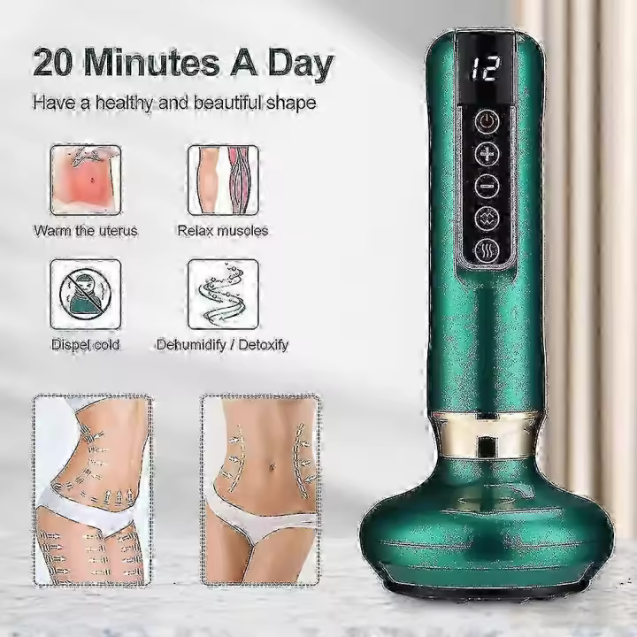 Electric Cupping Massager Vacuum Suction Cup Guasha Anti Cellulite Beauty Health Scraping Infrared Heat Slimming Massage Therapy - 1