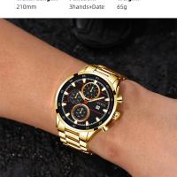 Reloj De Pulsera De Cuarzo Para Hombre DEYROS Calendario Moda Negocios Casual Regalo De Black Friday Para Padre Correa De Acero Inoxidable Dial Luminoso Resistente Al Agua - details 3