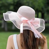 Sombrero De Paja Para Mujer Estilo Coreano Gran Alas Protección Solar Versátil Moda Vacaciones Playa Verano 2023 - details 1