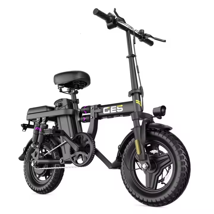 Bicicleta eléctrica urbana GE5 plegable, 720 Wh, 48 V, 15 Ah, autonomía de 100 km. Motor trasero, 25 km/h, hasta 100 km. Bicicleta eléctrica para hombre/mujer. - 1