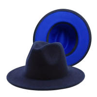 Sombrero De Vaquero Occidental De Lana Doble Cara Patchwork Felt Jazz Para Hombres Y Mujeres Sombrero Casual De Fiesta - details 4