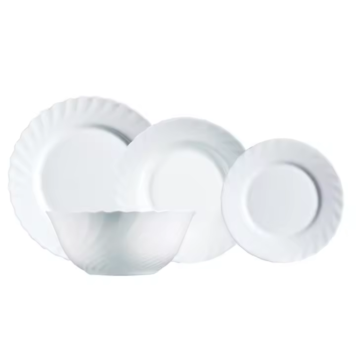 Luminarc Vajilla Trianon 19 Piezas Blanca Vidrio Templado Extra Resistente - 1