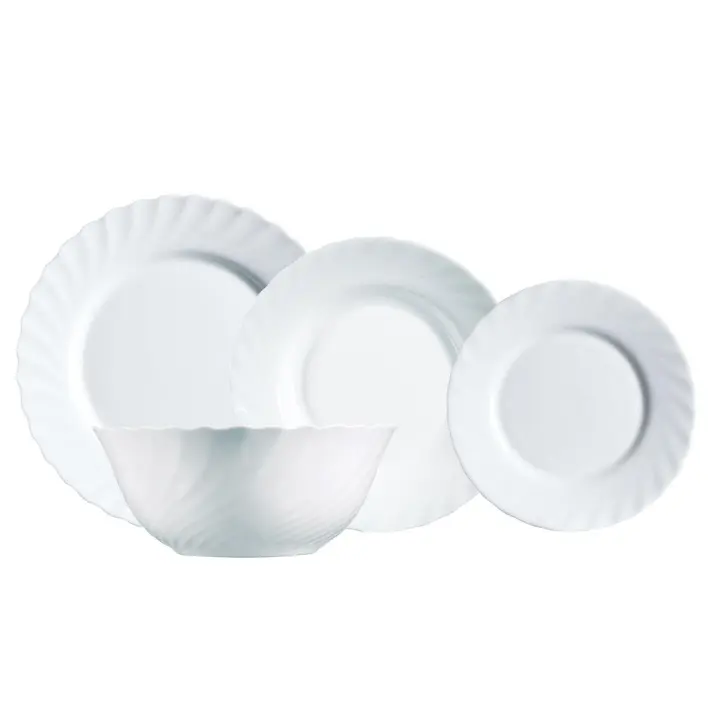 Luminarc Vajilla Trianon 19 Piezas Blanca Vidrio Templado Extra Resistente - 1