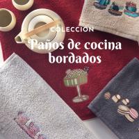 QUALITY TOWELS. Lote de 3 PAÑOS DE COCINA BORDADOS modelo BAHAMA. Fabricados en tejido 100% algodón. Medida: 50x50cm. Muy absorbente. - details 0
