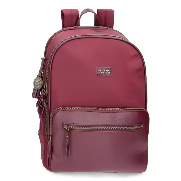 El Potro Mochila de 29cm x 40 cm x 11 cm fabricada en poliéster y PU Rojo - 1