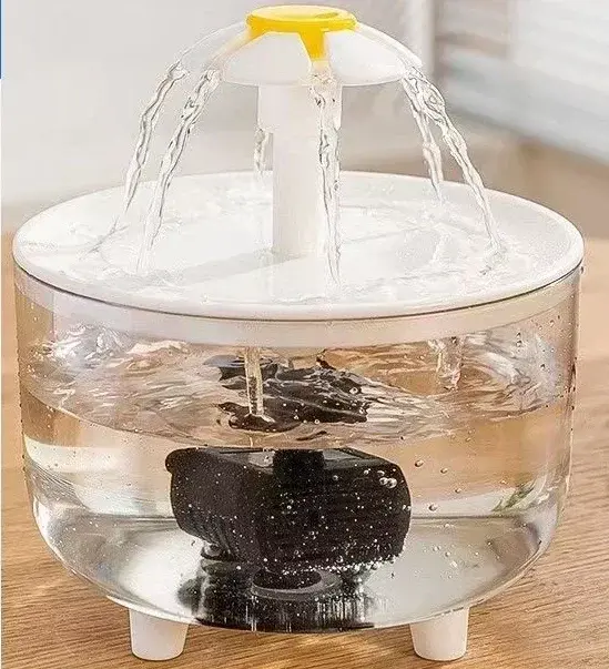 Fregadero De Agua Para Gatos Con Circulación Automática Y Suministro De Energía USB Translúcido Para Hidratación Fresca - 1