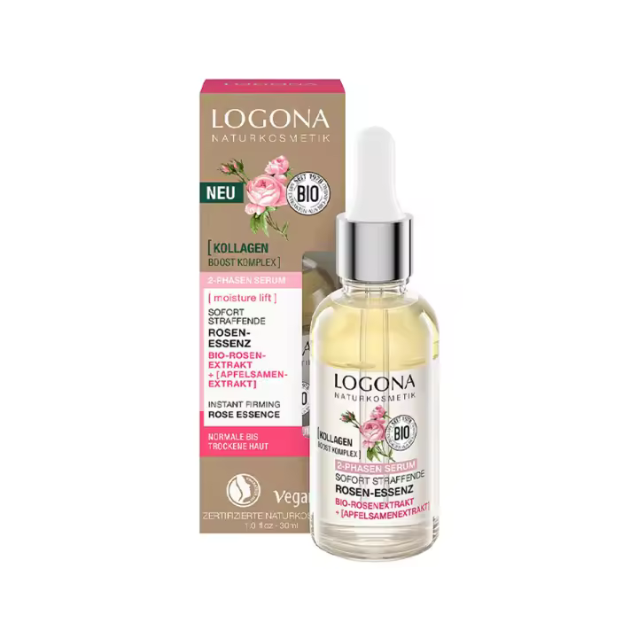 Serum Bifasico Reafirmante Instantaneo Rosas Bio Y Semillas De Manzana, LOGONA, 30ml - 1