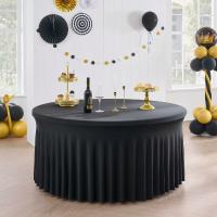 1pc Tablecloth Redondo Elástico De Spandex Para Decoración De Fiestas Cumpleaños Baile De Invierno Boda Tamaño Único Color Sólido - details 8