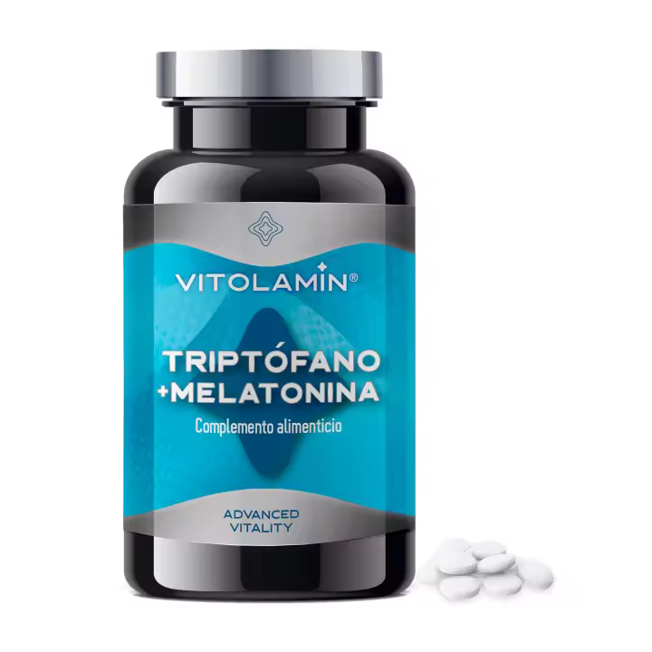 Vit Ol Amin TRIPTÓFANO+MELATONINA 120 Comprimidos Vegetarianos | El Triptófano ayuda a regular el estado de ánimo y promueve el descanso, la Melatonina ayuda a mejorar la calidad del sueño y refuerza el sistema inmunológico. 100% Natural, sin OGM. - 1