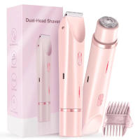 Afeitadora Eléctrica Para Mujer Con Doble Cabeza Recargable Por USB Función Seco Húmedo IPX7 Impermeable Trimmer De Cabello Corporal - details 2