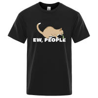 Camiseta Hombre Divertida Con Gato Vomitando Ew People Moda Casual Algodón Talla Grande Estilo Hip Hop Camiseta Suelta Para Todas Las Estaciones - details 0