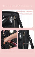 Bolso De Maquillaje De Cuero PU Organizador De Viaje Para Mujeres Con Divisores Ajustables Bolso De Cosméticos Estilo Crocodile Portátil Para Artistas - details 4