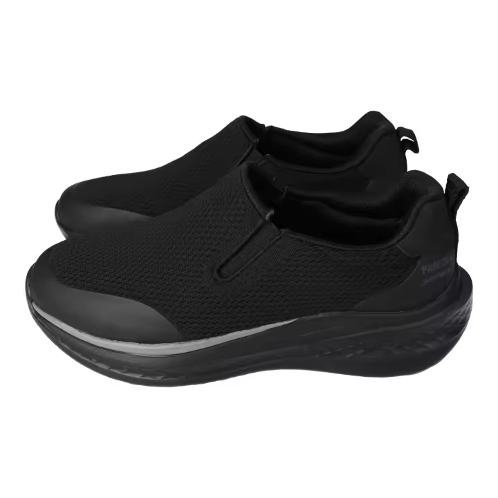 Zapatillas marca PAREDES para hombre en color negro. Zapatillas de hombre Paredes negras sin cordones - 1