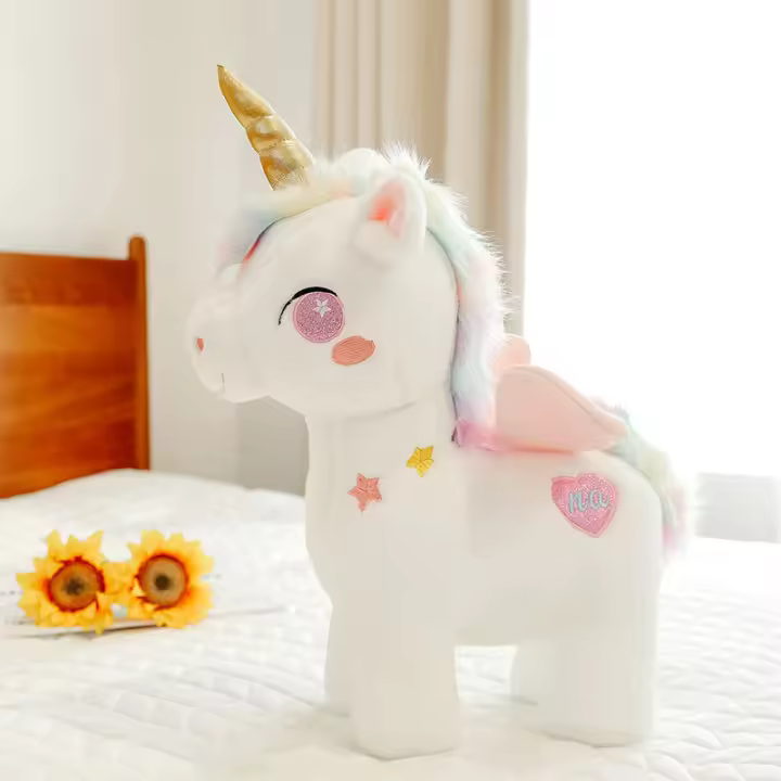 Muñeco De Peluche Unicornio Estelar Para Niños Grande Muñeco De Arco Iris Unicornio Suave Relleno De Algodón PP Adecuado Para Todas Las Edades - 1