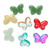 10pcs Bolas De Vidrio De Mariposa Color Gradiente 14.5mm Pequeñas Y Ligeras Para Creación De Joyería Collar Pulsera DIY - details 2