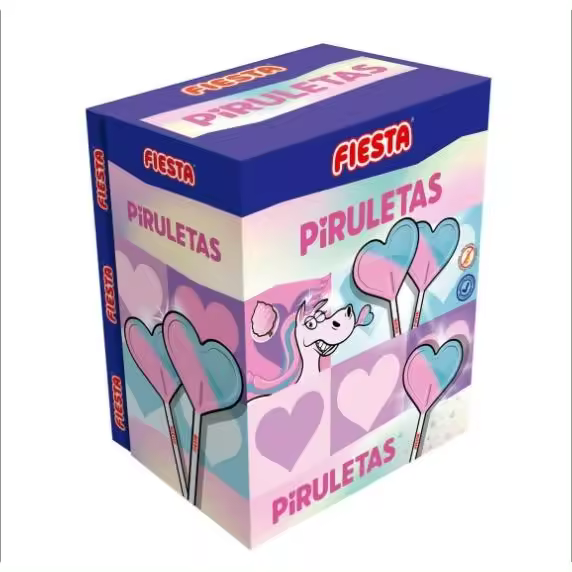 PIRULETA CORAZÓN UNICORNIO FIESTA 80 UNDS - 1