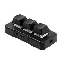 Teclado Pequeño MK321-Pro Con 3 Teclas Mechañicas Azules USB+2.4G+BT Para Oficina Juego Multimedia Personalizado - details 0