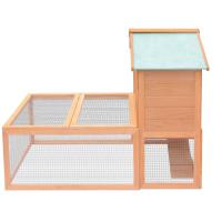 vidaXL Conejera jaula de animales con patio exterior madera - details 3