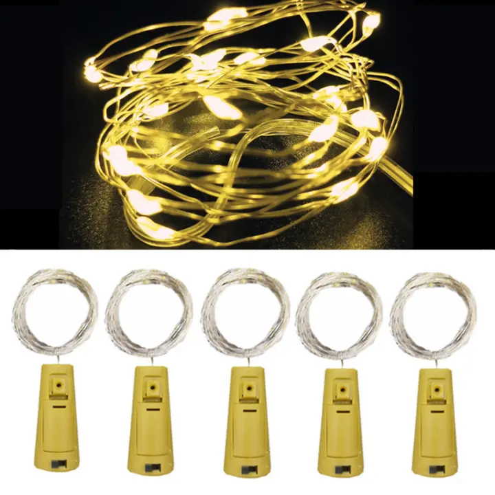 6pcs Luces De Fairy LED Para Botella De Vino Con Tapa 20 LEDs Batería Incluida Para Decoración De Fiesta Bodas Navidad Halloween Barra - 1