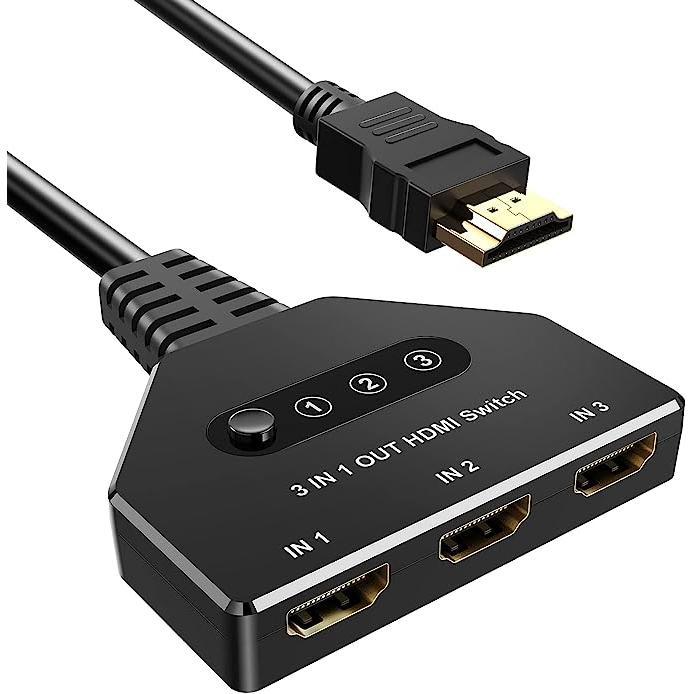 Conmutador HDMI 4K 3 en 1 para Xbox, PS4, Roku, Bluray, HDTV