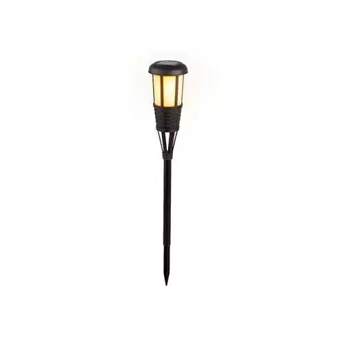 Farol Solar Efecto Mimbre Color Negro - Iluminación Solar Duradera - 1