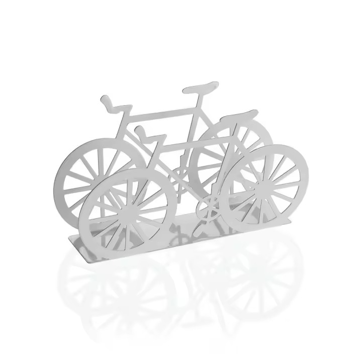 Servilletero Versa Blanco Metal Cerámica Acero Hierro 4,5 x 9,5 x 16,5 cm Bicicleta - 1