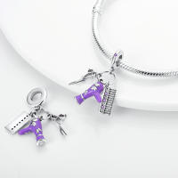 Perlas De Perfume Para Mujer Plata Esmaltada Colgante De Zapatos Altos Y Lápiz Labial Para Pulsera DIY Joyería - details 32