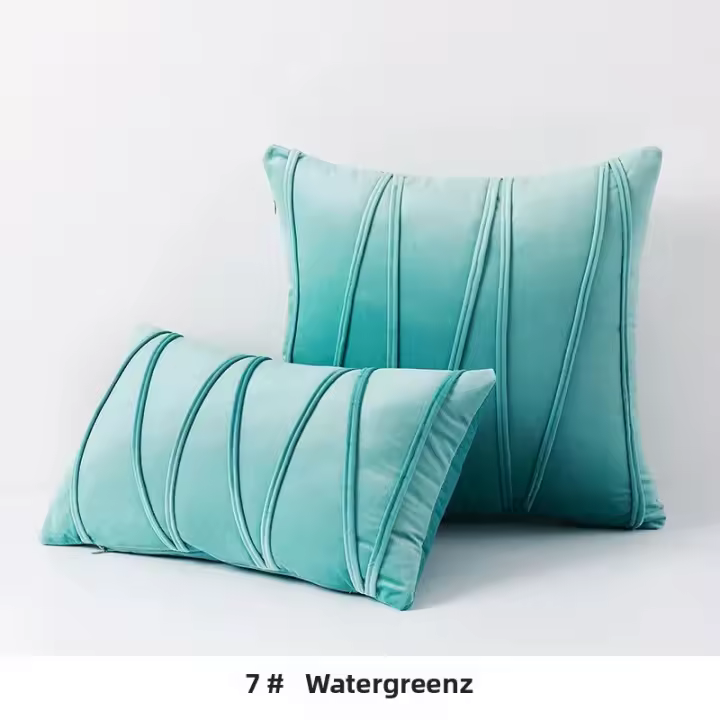 Juego De 2 Fundas Para Cojines Verdes Decorativas Suaves Y Sólidas De Velours Para Sofá Y Dormitorio Cuidado Del Ambiente: Sin Químicos Origen: China Continental Estilo Americano Poliéster 100% Lavable Y Desmontable - 1