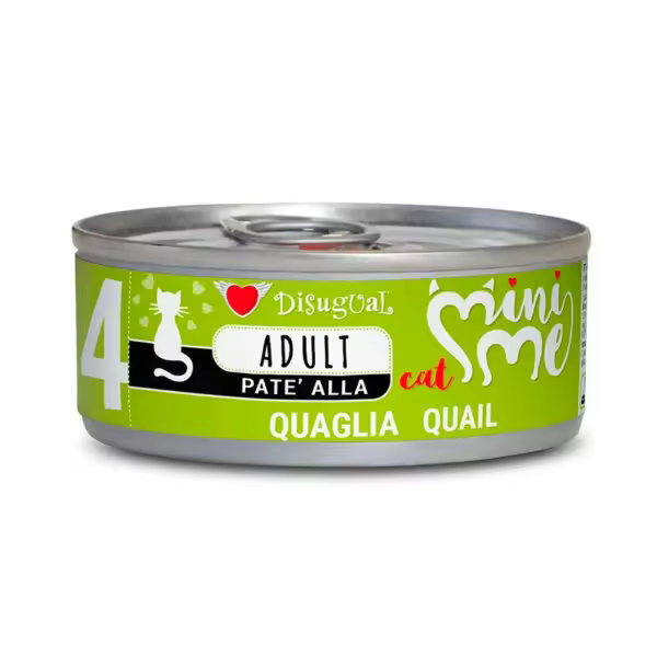 Disugual Mini-Me 4 Latas para Gatos sabor Codorniz Pack de 12 x 85 gr - 1