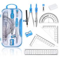 Set de Compas-Geometría,10 Piezas Juego de Brújula de Geometría Kit Incluye Reglas Prolongador Lápiz de Brújula Plomo Replicas Lápiz, Borrador para Escuela y Oficina, STARPLAST - details 0