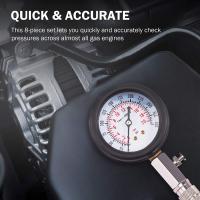 Kit De Prueba De Compresión Para Motor De Gasolina 0-300 PSI Medidor De Presión De Cilindro Herramienta Automotriz Para Motocicleta Coche Camión - details 7