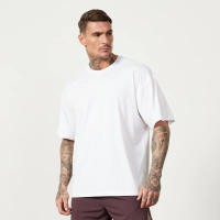 Camiseta De Algodón Para Hombre Estilo Casual Con Hombros Caídos Y Mangas Cortas Para Gimnasio Y Fitness Camiseta De Verano Deportiva Suelta Y Cómoda - details 3